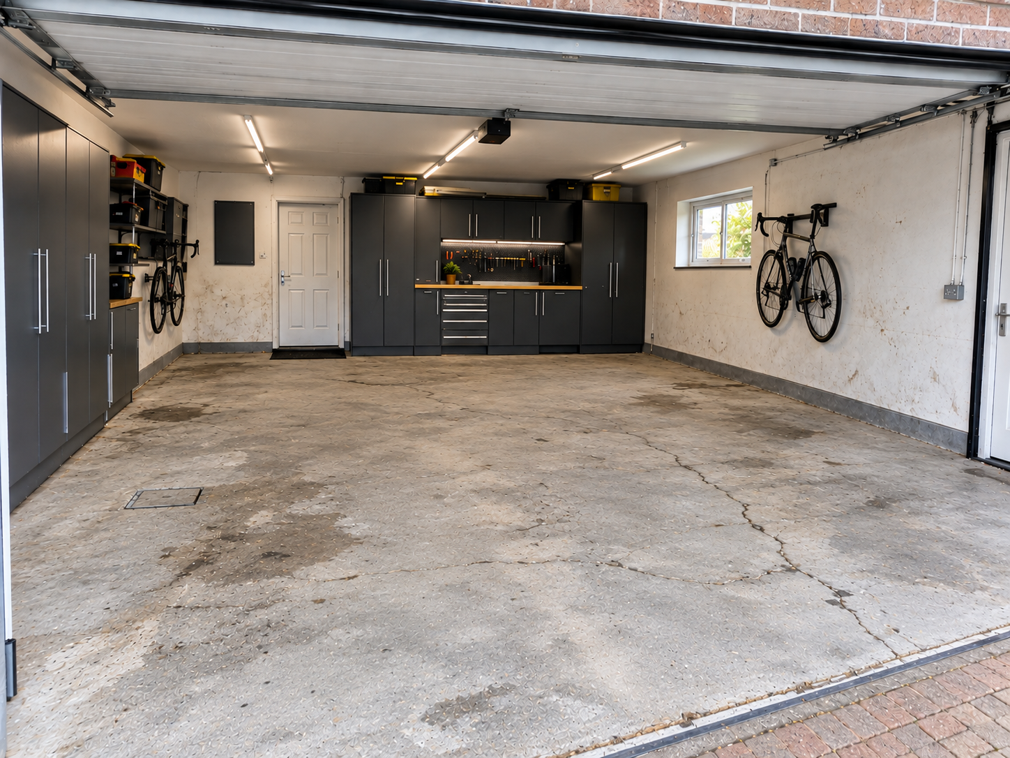 Existing concrete floor before the damaged concrete floor restoration
