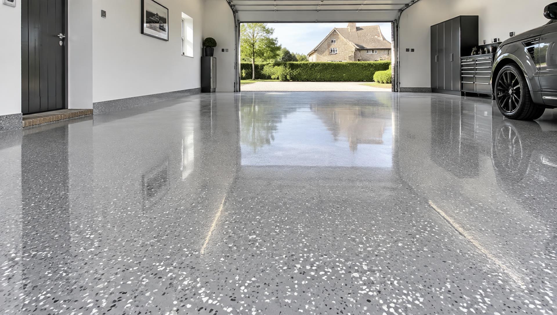 Renovated domestic garage floor